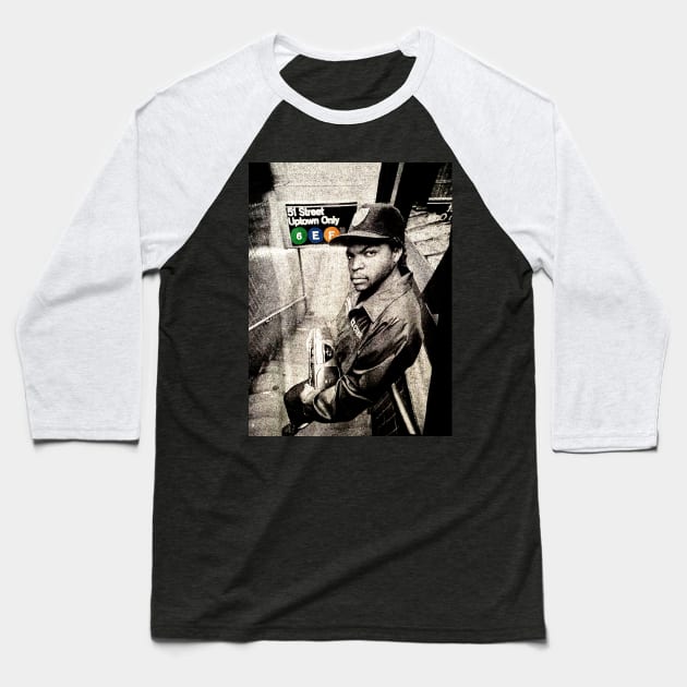 Ice cube old pose Baseball T-Shirt by BLACKLEAF